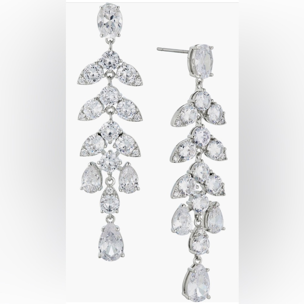 NADRI Chandelier Drop Earrings, Rhodium, BRAND NEW, $80
